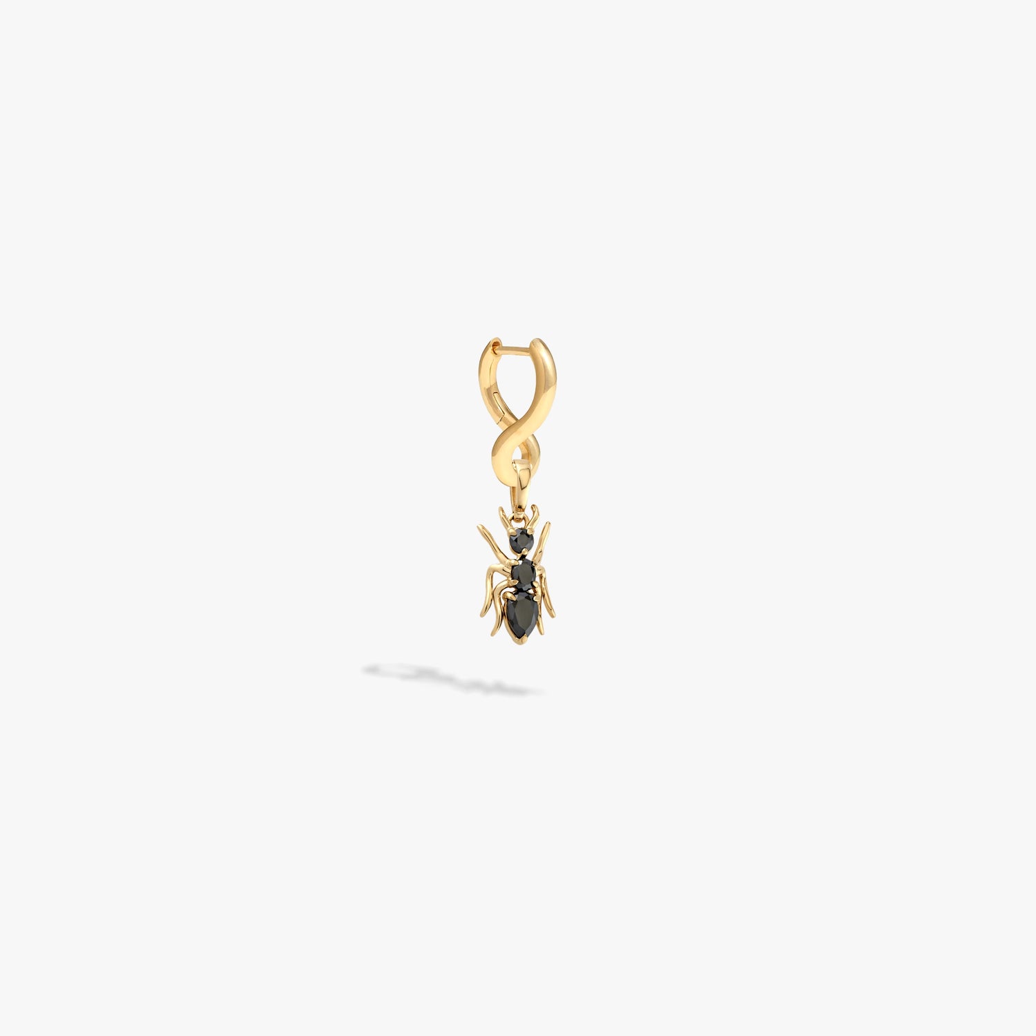 Awe Inspired Earrings 14K Gold Vermeil / Single Hematite Ant Charm Earrings