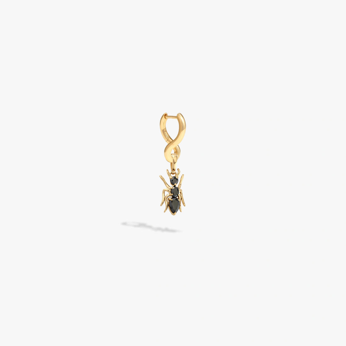 Awe Inspired Earrings 14K Gold Vermeil / Single Hematite Ant Charm Earrings