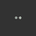 Awe Inspired Earrings 14k White Gold / Emerald / Pair Diamond Evil Eye Studs