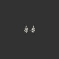 Awe Inspired Earrings 14K White Gold / Pair Emerald Snake Studs