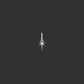 Awe Inspired Earrings 14k White Gold / Single Diamond Star Huggies