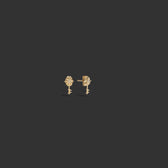 Awe Inspired Earrings 14k Yellow Gold / Pair Diamond Key Studs