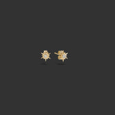 Awe Inspired Earrings 14k Yellow Gold / Pair Diamond Star Studs