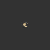 Awe Inspired Earrings 14K Yellow Gold / Single Diamond Moon Studs