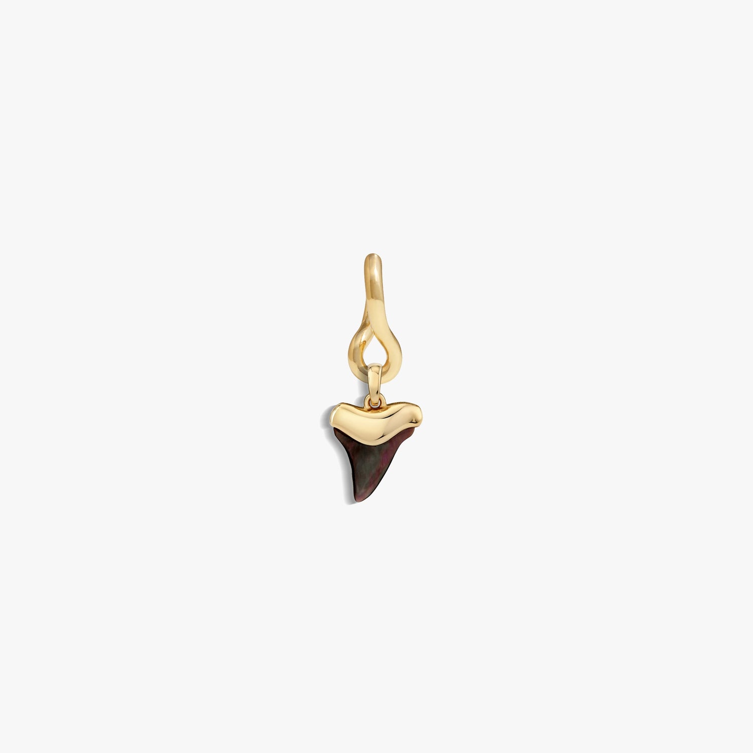 Awe Inspired Earrings 14K Yellow Gold Vermeil / Black Mother of Pearl Men's Shark Tooth Earring