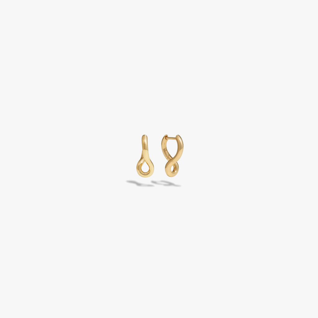 Awe Inspired Earrings 14K Yellow Gold Vermeil Charm Collector Hoops