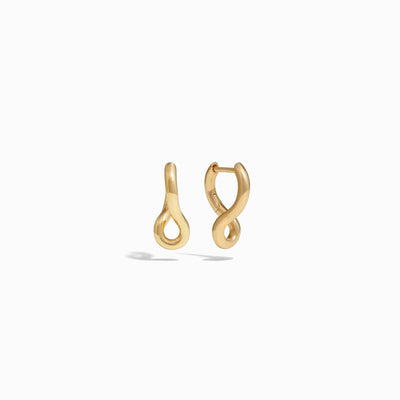 Awe Inspired Earrings 14k Yellow Gold Vermeil Charm Collector Hoops