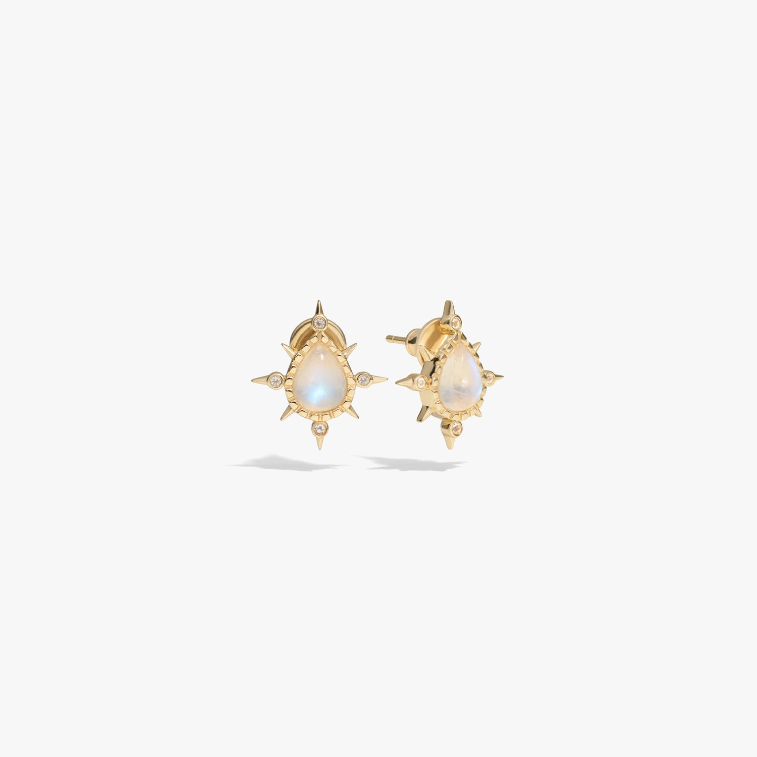 Awe Inspired Earrings 14K Yellow Gold Vermeil Compass Pear Studs