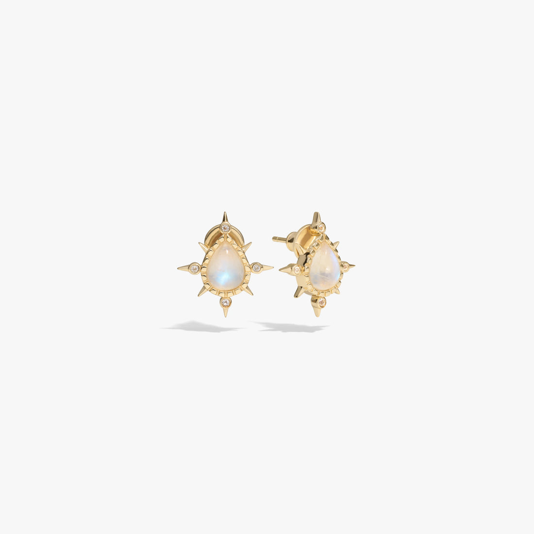 Awe Inspired Earrings 14K Yellow Gold Vermeil Compass Pear Studs