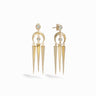 Awe Inspired Earrings 14K Yellow Gold Vermeil Crescent Spike Opal Earrings