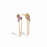 Awe Inspired Earrings 14K Yellow Gold Vermeil Double Marquise Amethyst Earrings