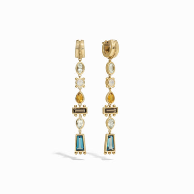 Awe Inspired Earrings 14K Yellow Gold Vermeil Earth Goddess Talisman Drop Earrings