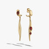Awe Inspired Earrings 14K Yellow Gold Vermeil / Garnet Molten Gemstone Drop Earrings