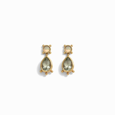 Awe Inspired Earrings 14K Yellow Gold Vermeil Gemstone Talisman Studs