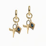 Awe Inspired Earrings 14K Yellow Gold Vermeil / Indigo London Topaz Aura of Isis Charm Earrings