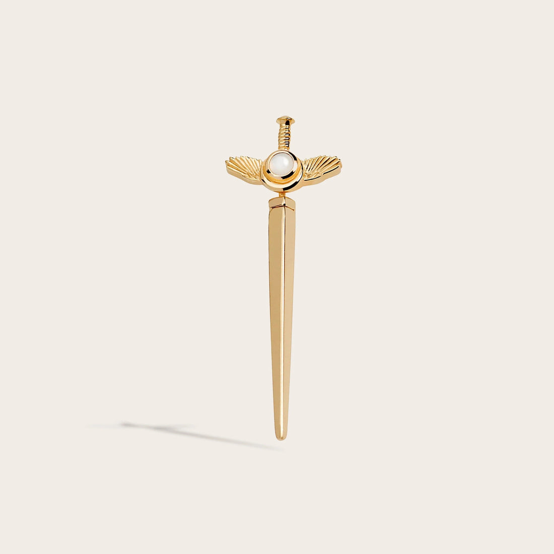 Awe Inspired Earrings 14K Yellow Gold Vermeil Men's Flying Dagger Stud