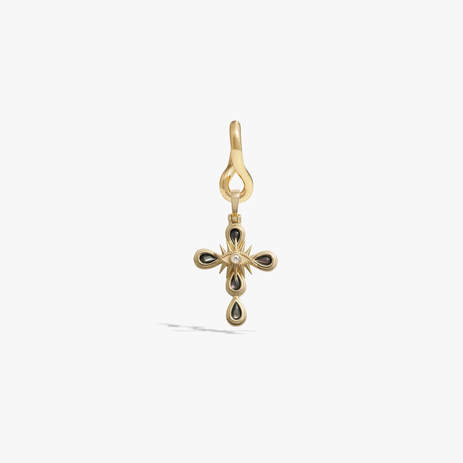 Awe Inspired Earrings 14K Yellow Gold Vermeil Men's Third Eye Cross Collector Earring