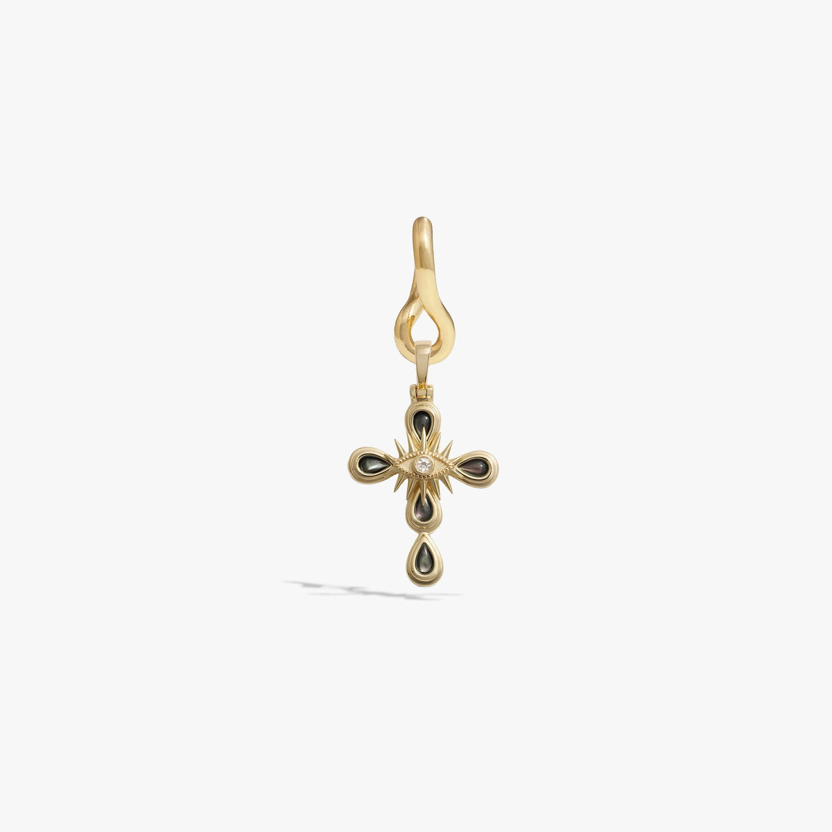 Awe Inspired Earrings 14K Yellow Gold Vermeil Men's Third Eye Cross Collector Earring
