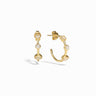Awe Inspired Earrings 14K Yellow Gold Vermeil Moonstone Opal Topaz Hoops