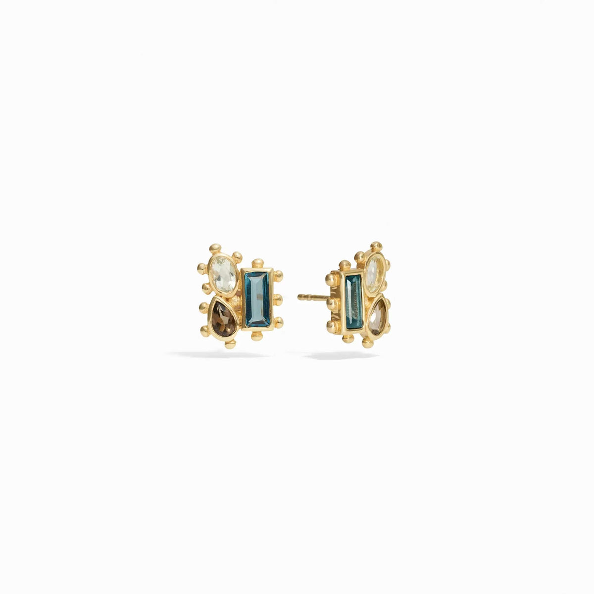 Awe Inspired Earrings 14K Yellow Gold Vermeil Mosaic Gemstone Studs
