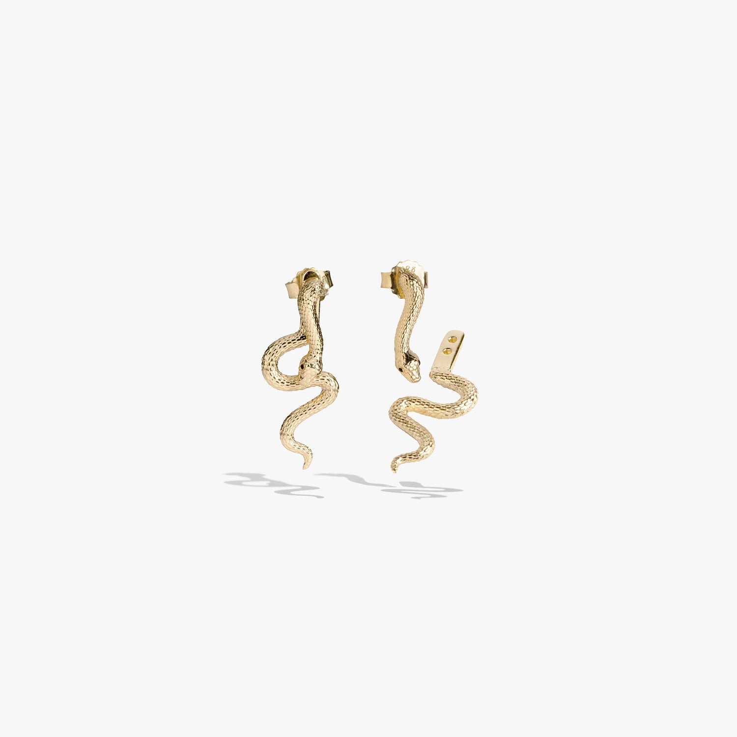 Awe Inspired Earrings 14K Yellow Gold Vermeil Mystic Serpent Cascade Earrings