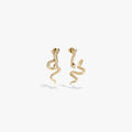 Awe Inspired Earrings 14K Yellow Gold Vermeil Mystic Serpent Cascade Earrings