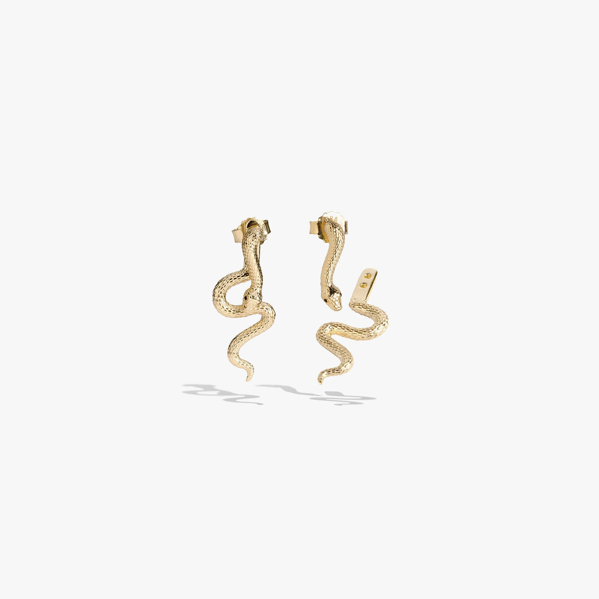 Awe Inspired Earrings 14K Yellow Gold Vermeil Mystic Serpent Cascade Earrings