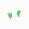 Awe Inspired Earrings 14K Yellow Gold Vermeil Ocean Turquoise Opal Studs