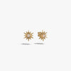 Awe Inspired Earrings 14K Yellow Gold Vermeil Opal Sun Studs