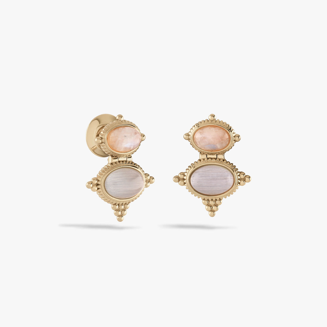 Awe Inspired Earrings 14K Yellow Gold Vermeil Oracle Drop Studs