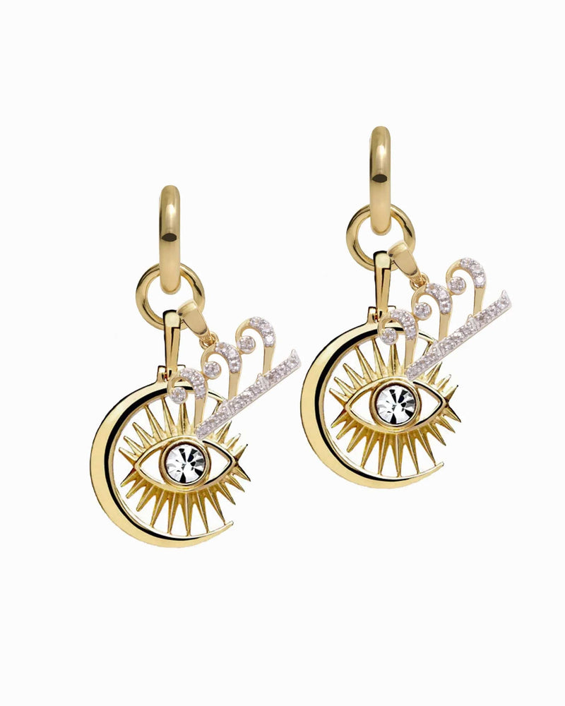 Awe Inspired Earrings 14K Yellow Gold Vermeil / Pair / 222 Third Eye Earring Set