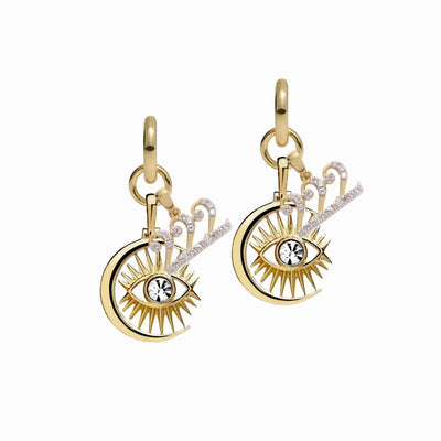 Awe Inspired Earrings 14K Yellow Gold Vermeil / Pair / 222 Third Eye Earring Set