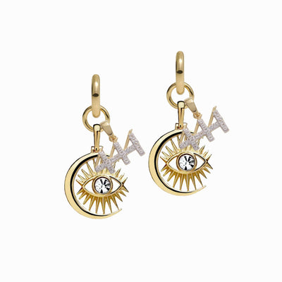 Awe Inspired Earrings 14K Yellow Gold Vermeil / Pair / 444 Third Eye Earring Set