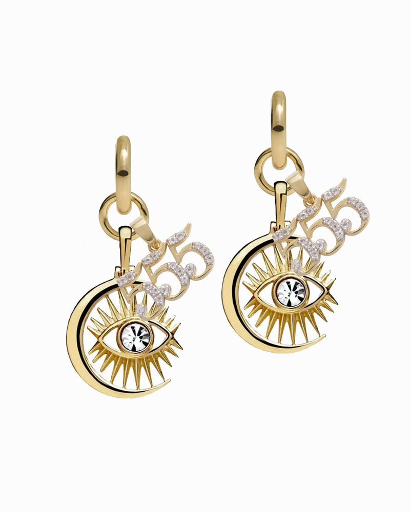Awe Inspired Earrings 14K Yellow Gold Vermeil / Pair / 555 Third Eye Earring Set