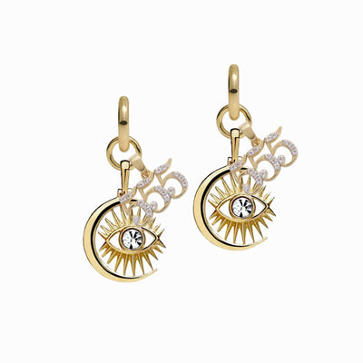 Awe Inspired Earrings 14K Yellow Gold Vermeil / Pair / 555 Third Eye Earring Set