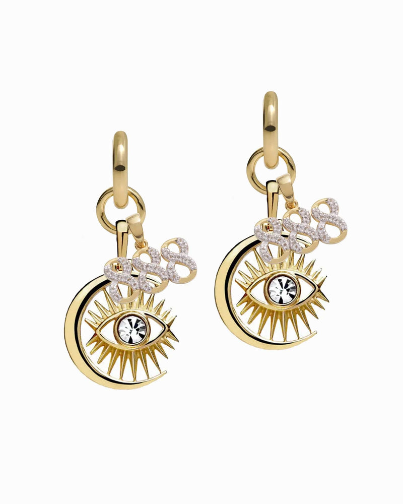 Awe Inspired Earrings 14K Yellow Gold Vermeil / Pair / 888 Third Eye Earring Set