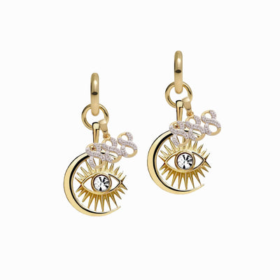 Awe Inspired Earrings 14K Yellow Gold Vermeil / Pair / 888 Third Eye Earring Set