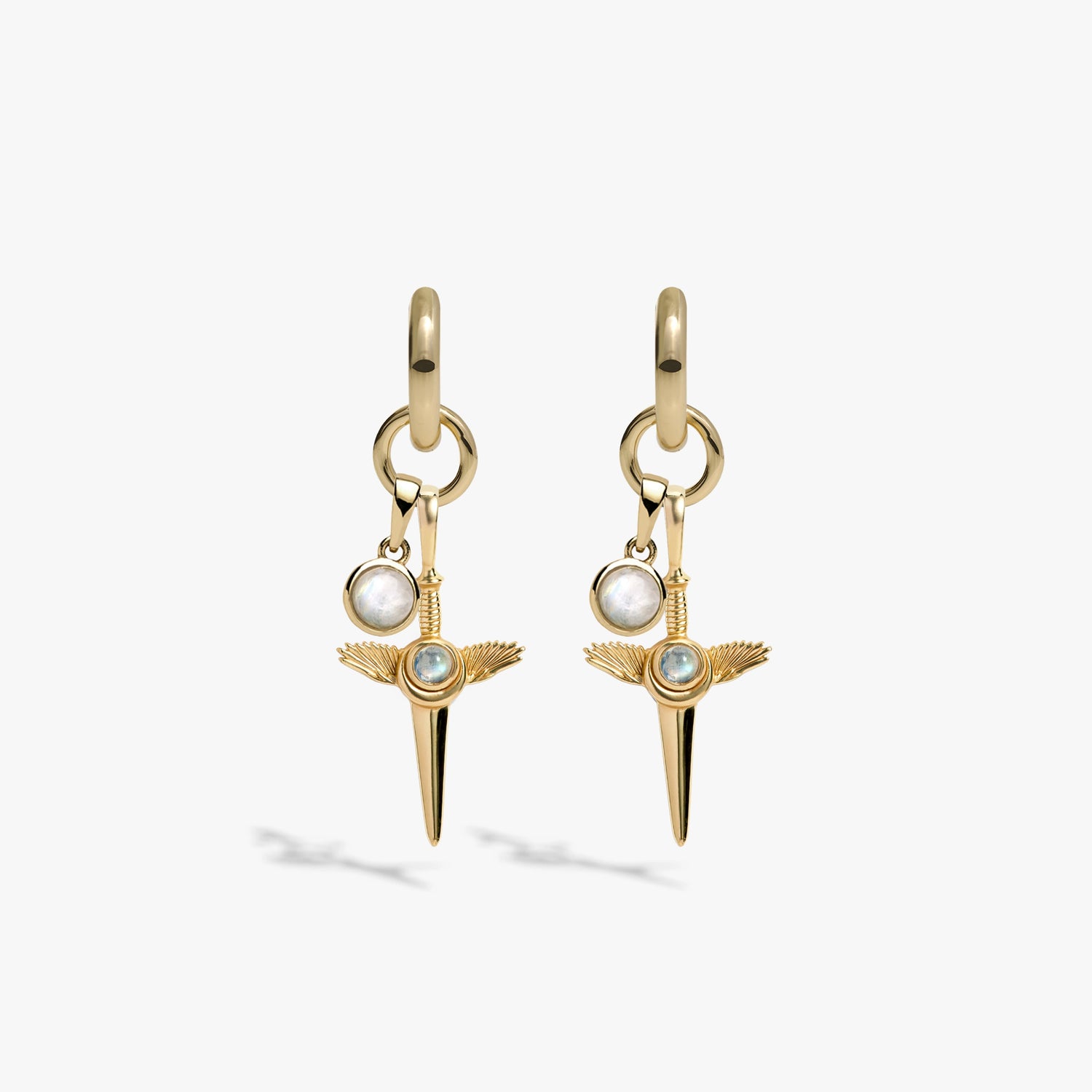 Awe Inspired Earrings 14K Yellow Gold Vermeil / Pair Blood Moon Rising Earring Set