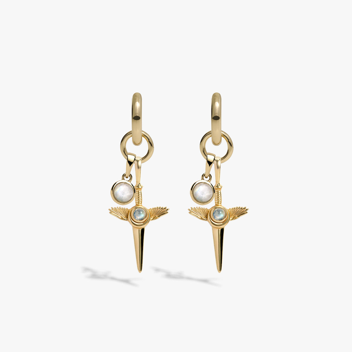 Awe Inspired Earrings 14K Yellow Gold Vermeil / Pair Blood Moon Rising Earring Set