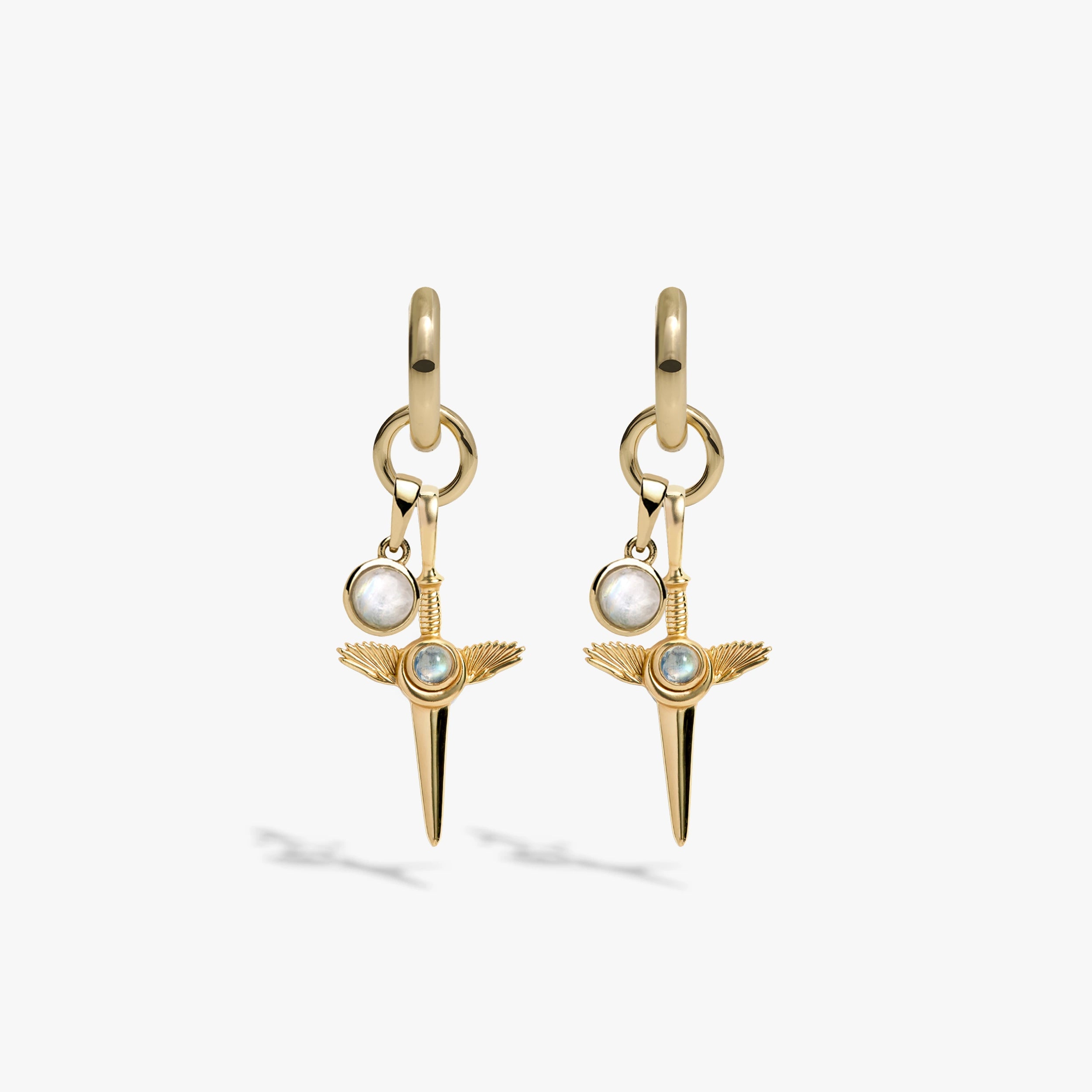 Awe Inspired Earrings 14K Yellow Gold Vermeil / Pair Blood Moon Rising Earring Set