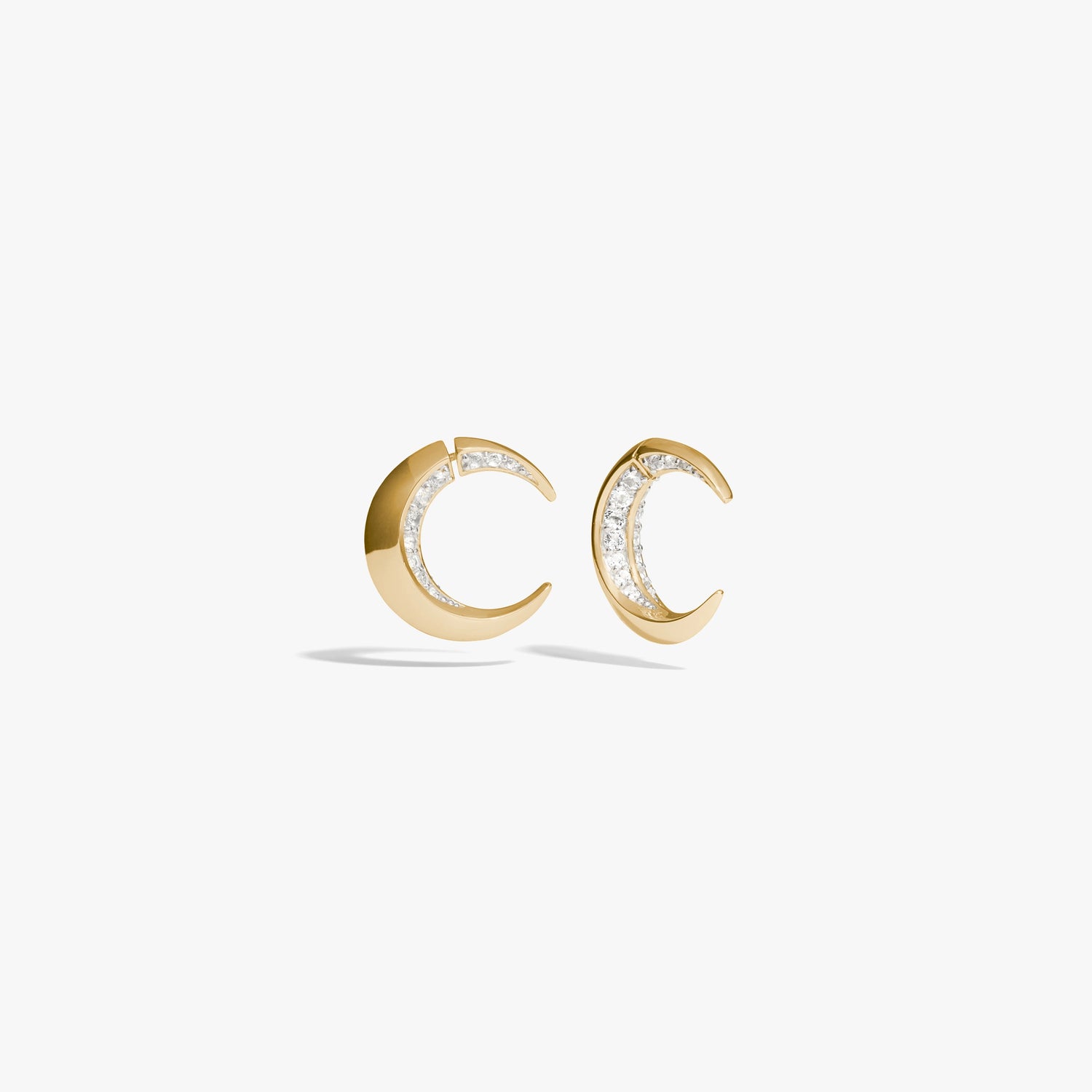Awe Inspired Earrings 14K Yellow Gold Vermeil / Pair Crescent Moon Earrings