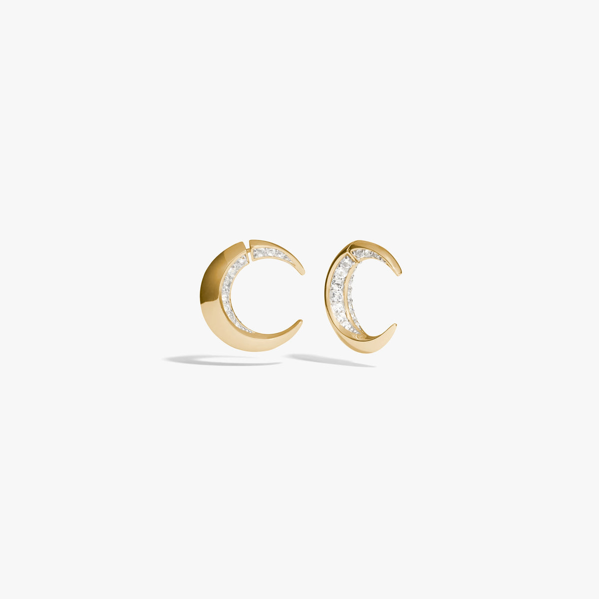 Awe Inspired Earrings 14K Yellow Gold Vermeil / Pair Crescent Moon Earrings