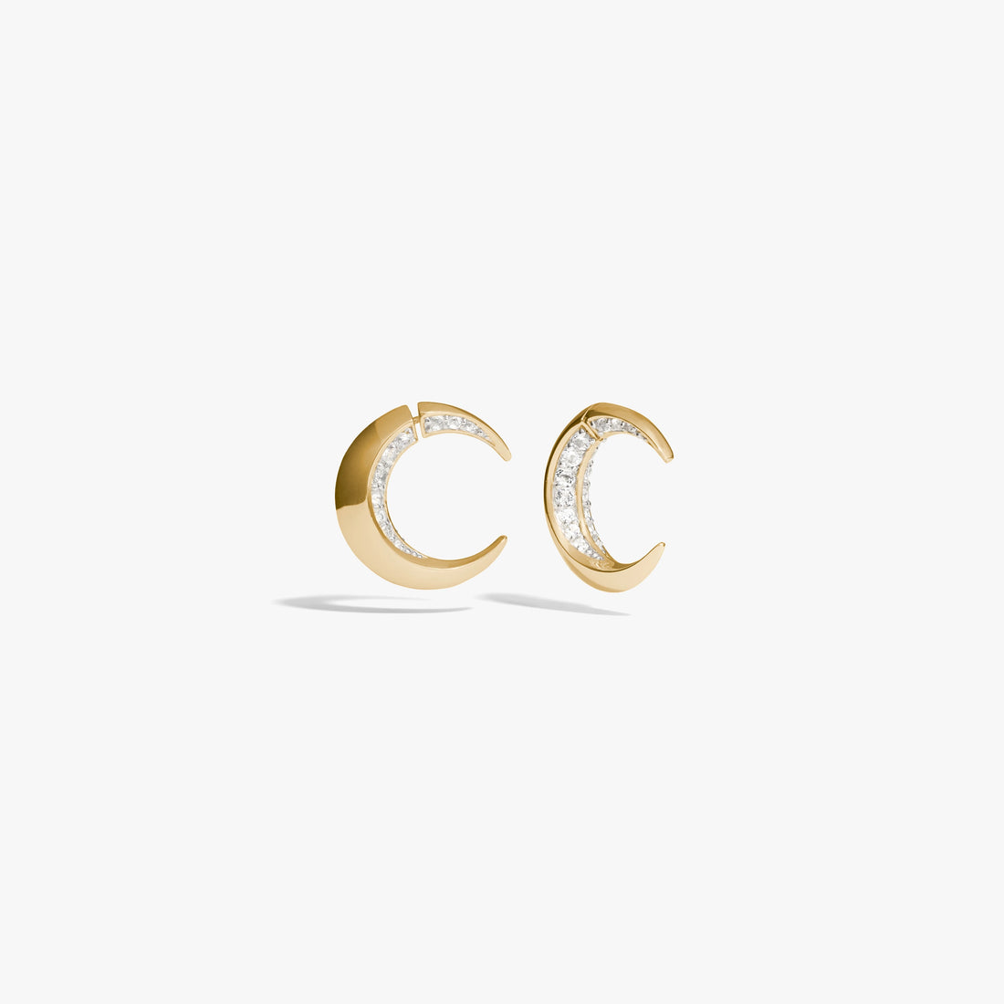 Awe Inspired Earrings 14K Yellow Gold Vermeil / Pair Crescent Moon Earrings