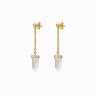 Awe Inspired Earrings 14K Yellow Gold Vermeil / Pair Crystal Quartz Drop Earrings