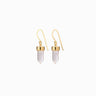 Awe Inspired Earrings 14K Yellow Gold Vermeil / Pair Crystal Quartz Wire Earrings