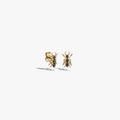 Awe Inspired Earrings 14K Yellow Gold Vermeil / Pair Hematite Ant Studs
