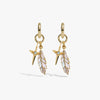 Awe Inspired Earrings 14K Yellow Gold Vermeil / Pair Knowledge Is Power Charm Earrings
