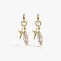 Awe Inspired Earrings 14K Yellow Gold Vermeil / Pair Knowledge Is Power Charm Earrings