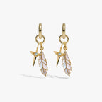 Awe Inspired Earrings 14K Yellow Gold Vermeil / Pair Knowledge Is Power Charm Earrings