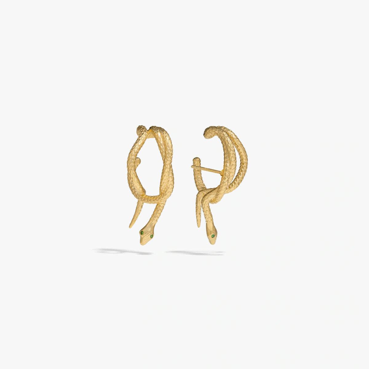 Awe Inspired Earrings 14K Yellow Gold Vermeil / Pair Snake Wrap Earring